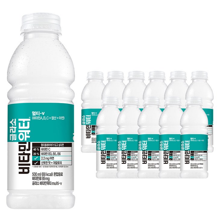 글라소 비타민음료 멀티브이, 500ml, 12개