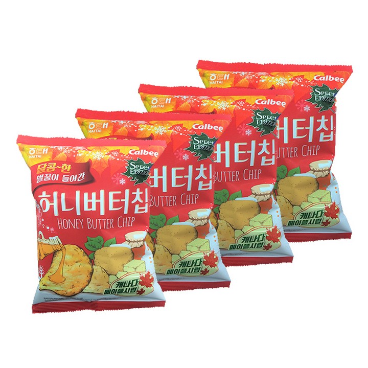 해태제과 허니버터 칩 메이플 시럽, 60g, 4개