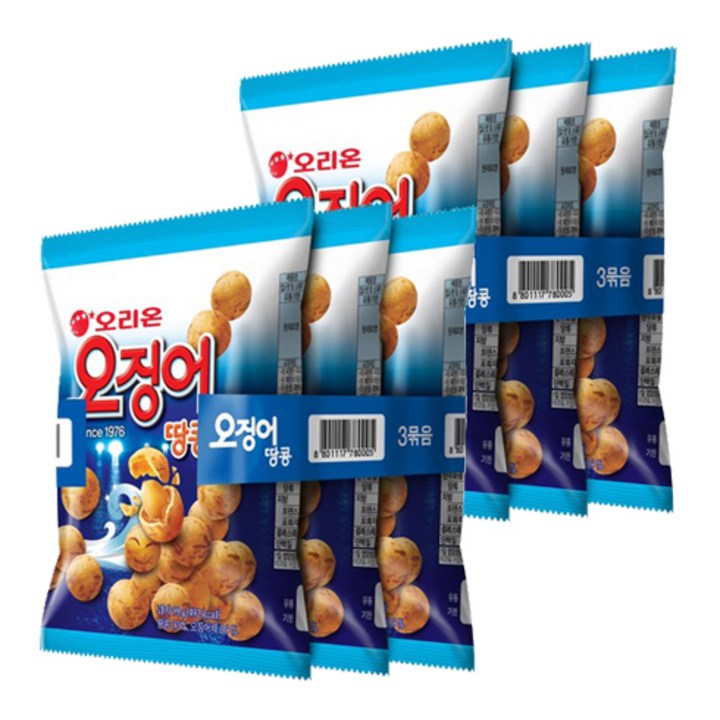오리온 오징어 땅콩, 98g, 6개