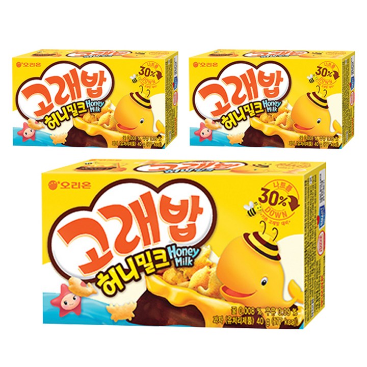 오리온 고래밥 허니밀크, 136g, 3개