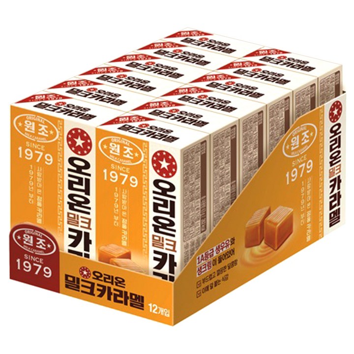 오리온 밀크카라멜 오리지널, 63g, 12개