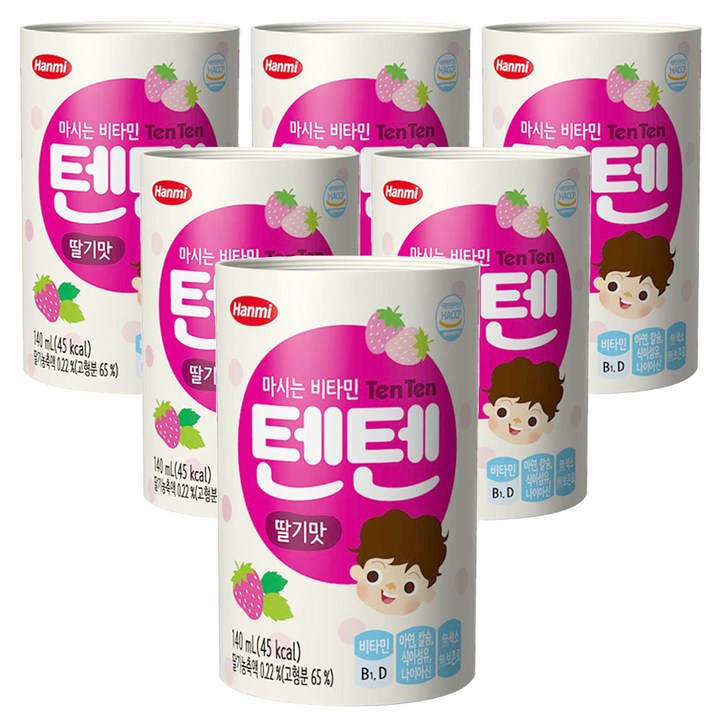 한미 마시는 비타민 텐텐 딸기맛, 140ml, 6개