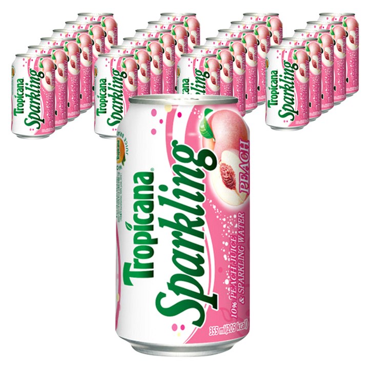 트로피카나 스파클링 복숭아, 355ml, 24개