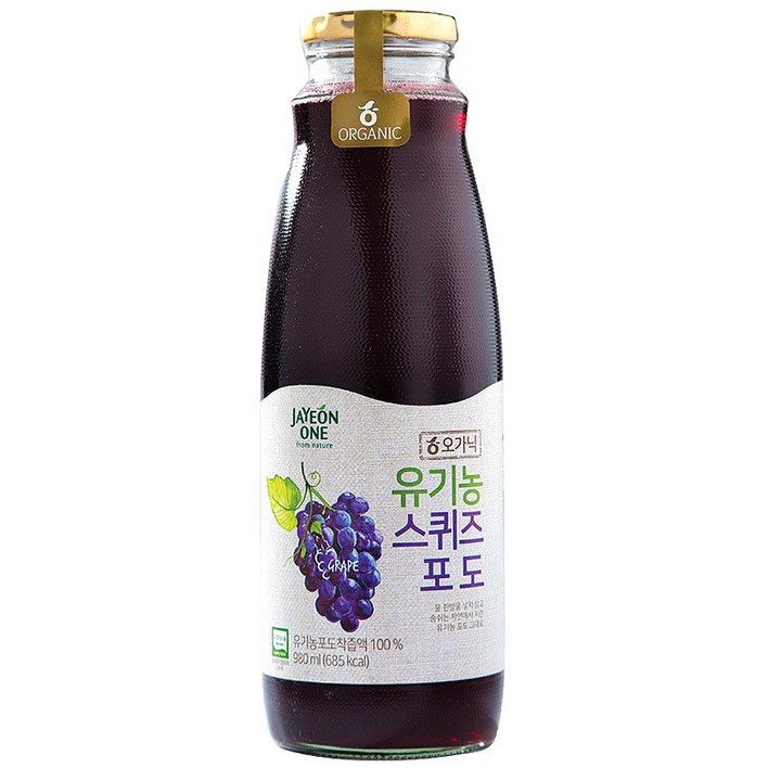자연원 오가닉 유기농 스퀴즈 포도, 980ml, 1개