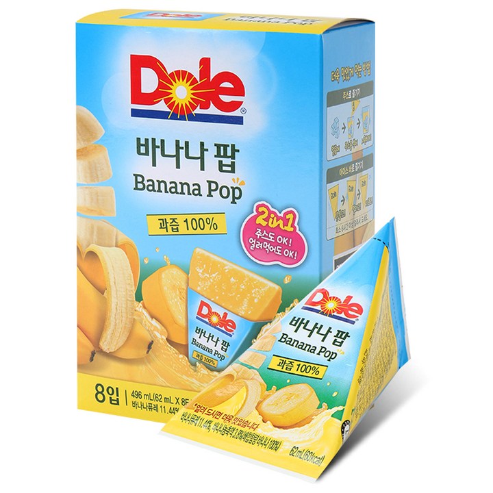 돌 바나나 팝 주스, 62ml, 8개
