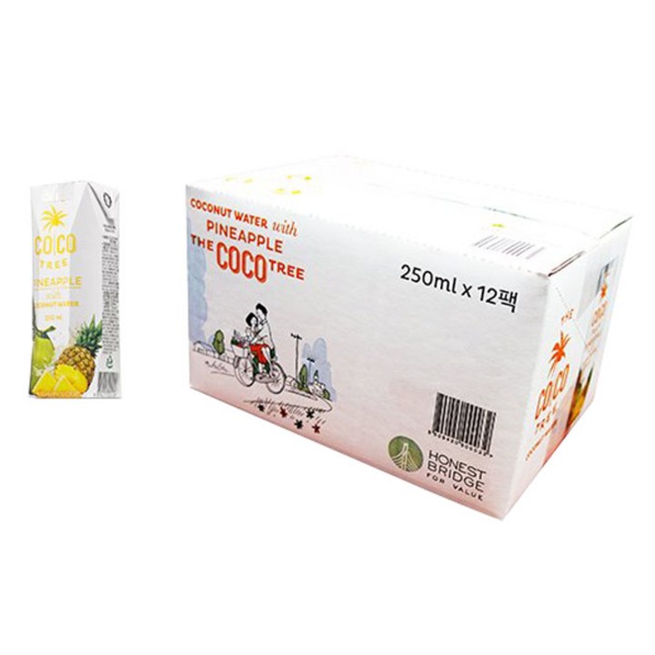 더코코트리 코코넛워터 파인애플, 250ml, 12개