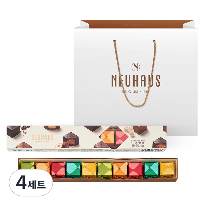 노이하우스 봉봉 온더 고 초콜릿 10p 세트 95g + 쇼핑백, 4세트
