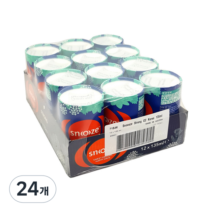 스누즈 스위트 드림즈 해피 데이즈 스트롱 허브 릴렉스 음료, 24개, 135ml
