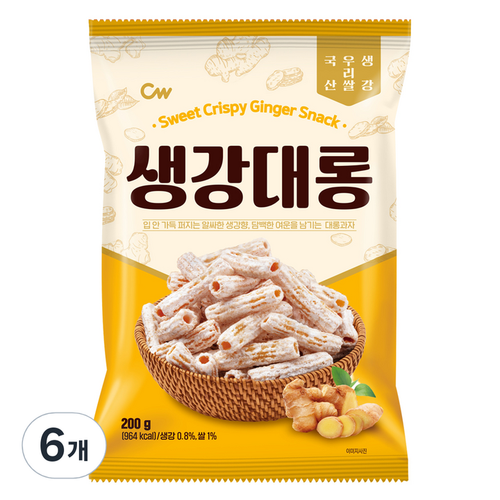 청우식품 생강대롱, 200g, 6개
