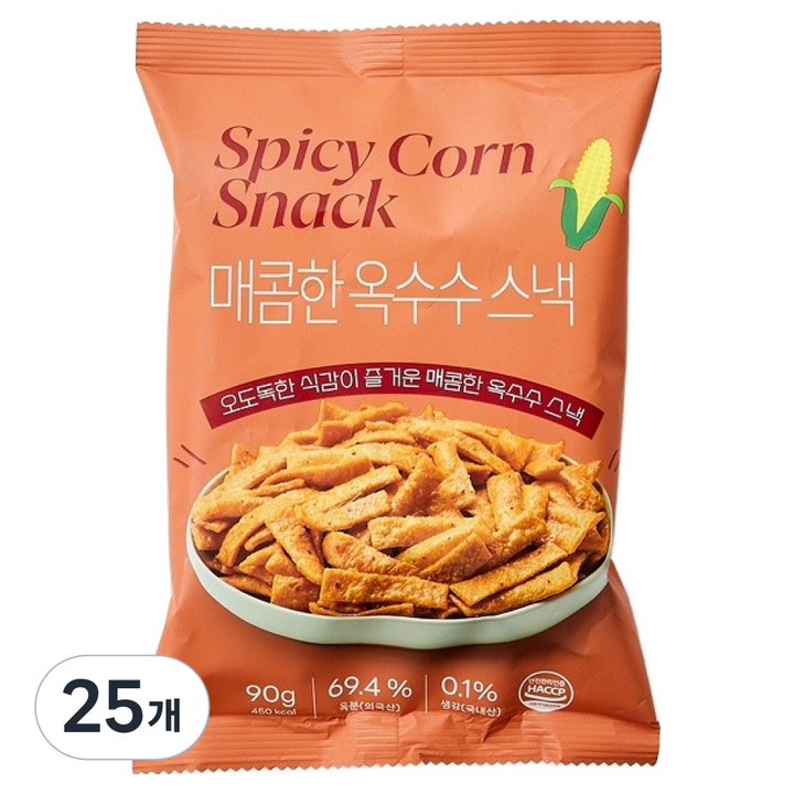 모던하우스 매콤한 옥수수 스낵, 90g, 25개
