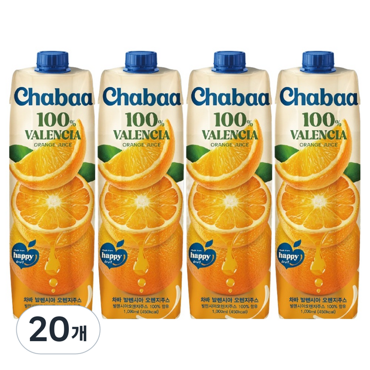 차바 발렌시아오렌지주스, 1L, 20개