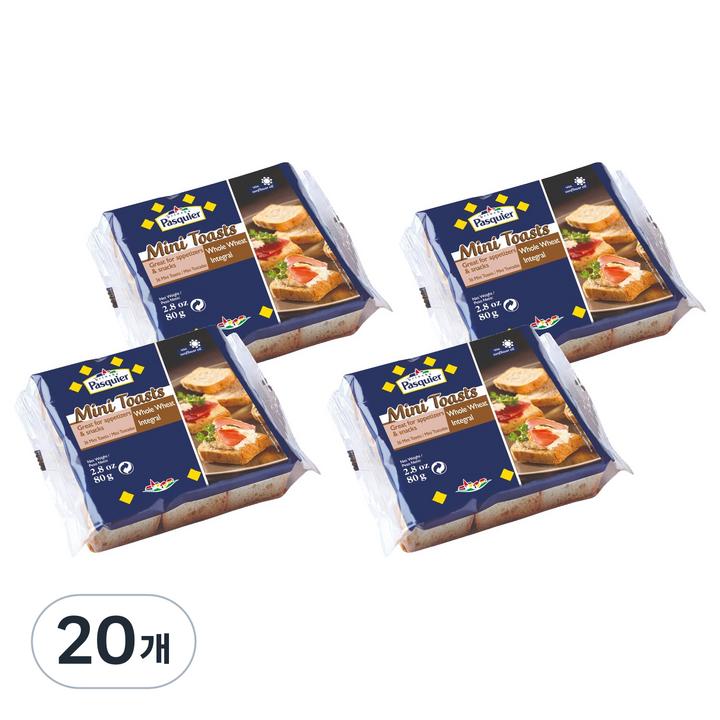파스키에 통밀 미니토스트, 80g, 20개