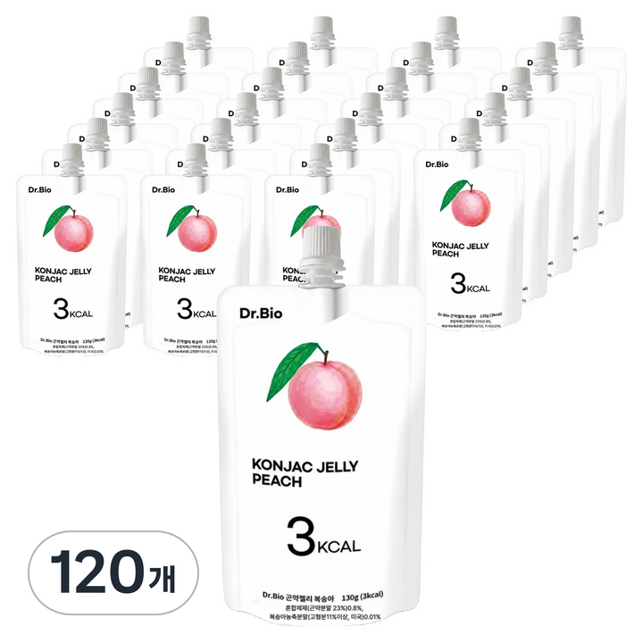 곤약젤리 DR 파우치 저칼로리 젤리 복숭아맛, 130g, 120개