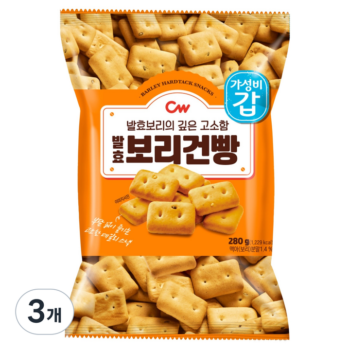 청우식품 발효 보리건빵, 280g, 3개