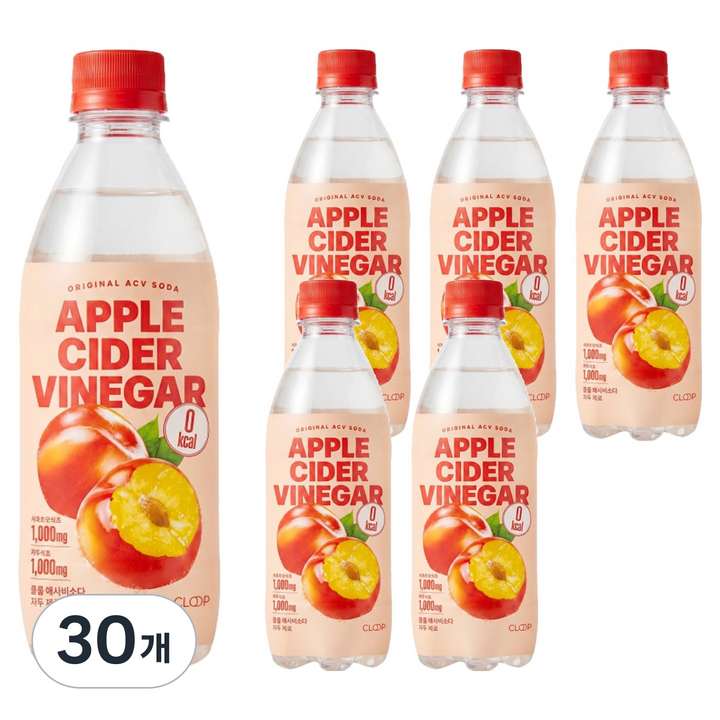 클룹 애사비소다 자두 제로 탄산음료, 30개, 500ml