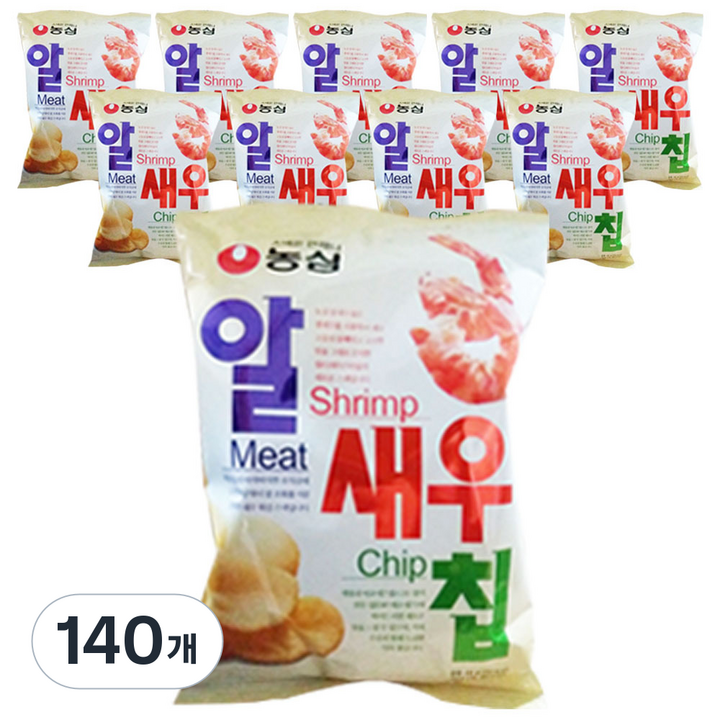 농심 알새우칩, 68g, 140개