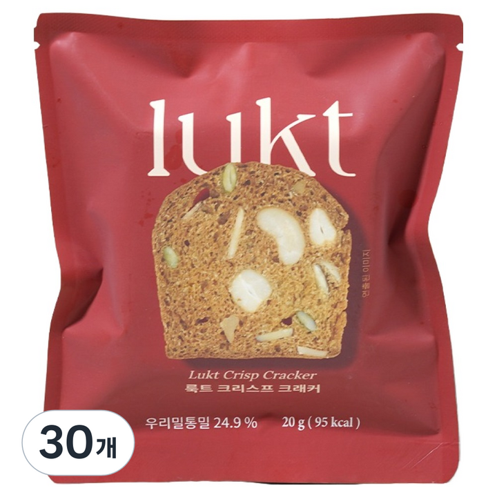 LUKT 단백질 프로틴 우리밀통밀 크리스프 크래커, 20g, 30개