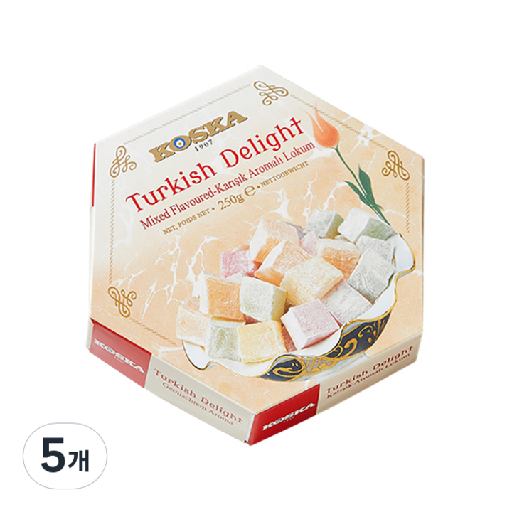 코스카 터키쉬 딜라이트 젤리 믹스 플레이버, 250g, 5개