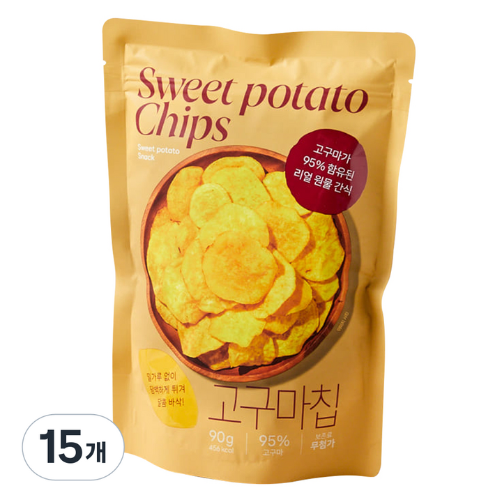 모던하우스 바삭한 노란 고구마칩, 90g, 15개