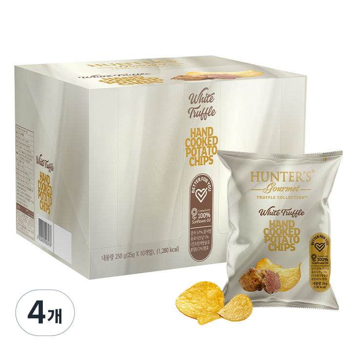 헌터스고메 화이트트러플 포테이토칩, 250g, 4개