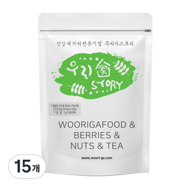 우리가스토리 작두콩 루이보스차 삼각티백, 1g, 100개입, 15개