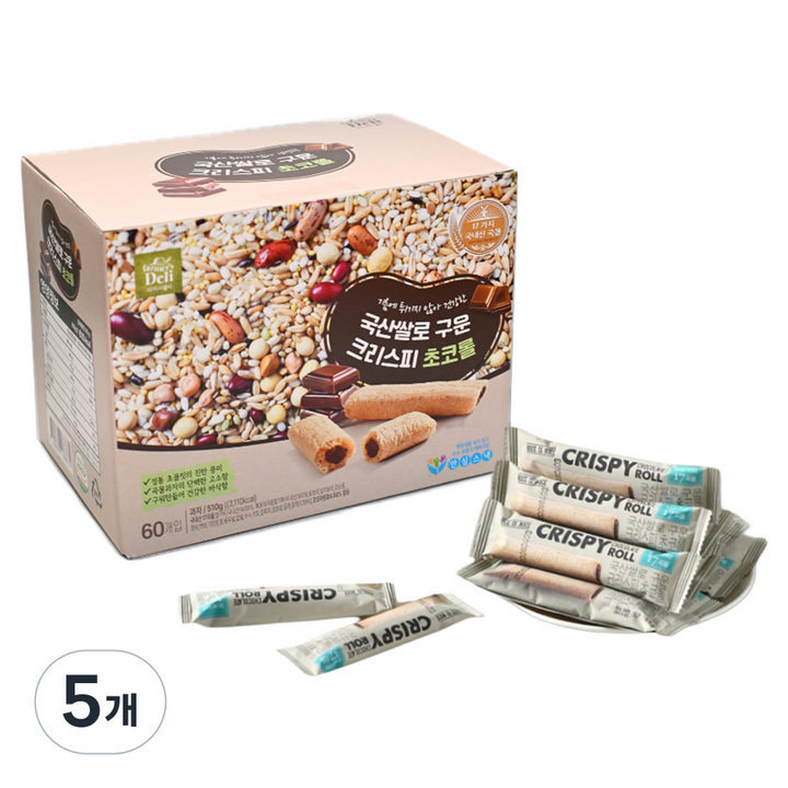 파머스델리 쌀로 구운 크리스피 초코롤 60p, 510g, 5개