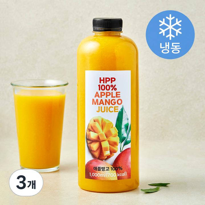 HPP 100% 애플망고주스 (냉동), 3개, 1L