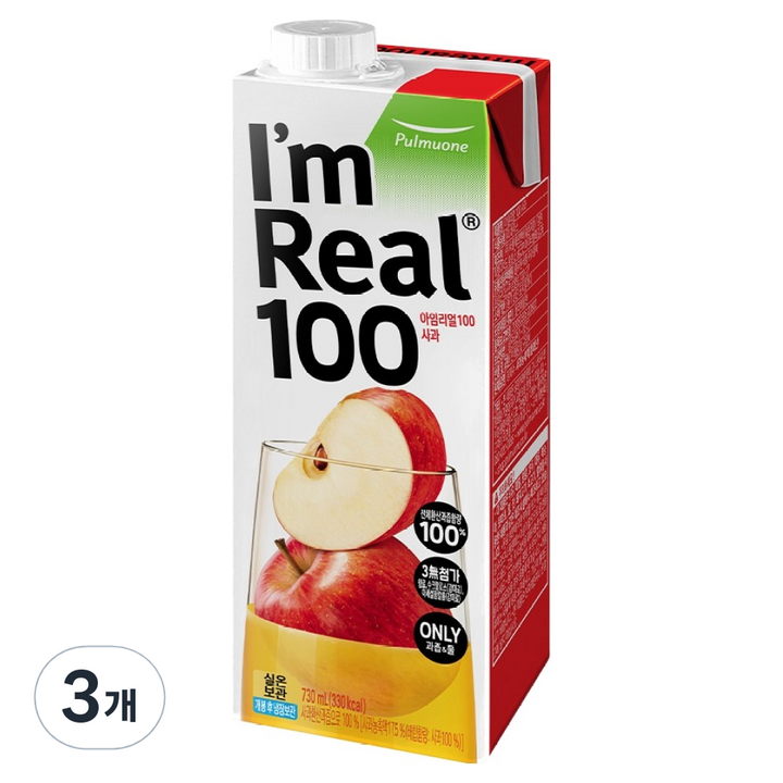 아임리얼 100 사과, 730ml, 3개