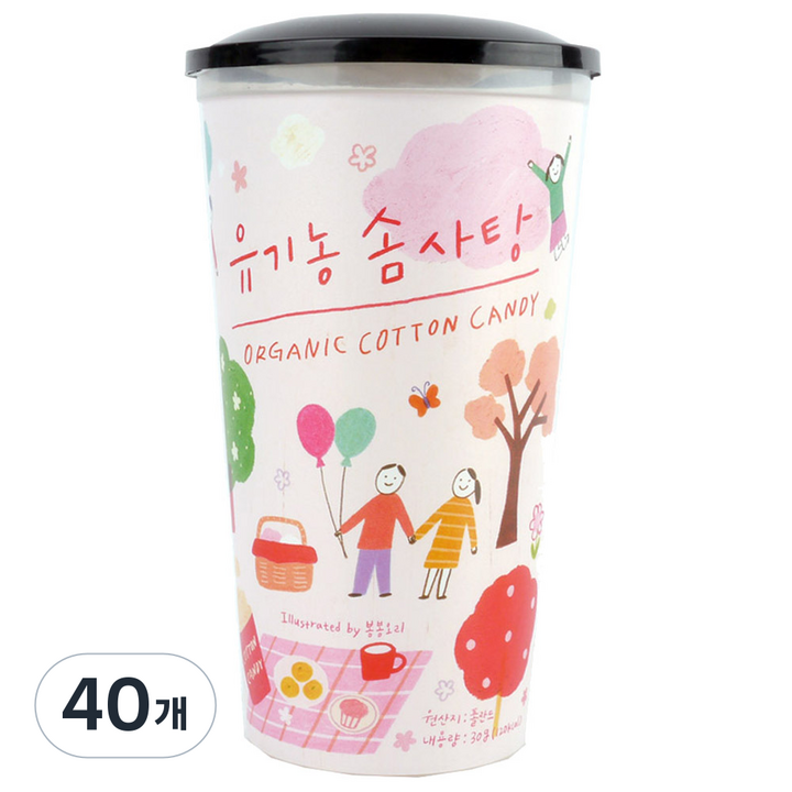 피씨오 유기농 솜사탕, 30g, 40개