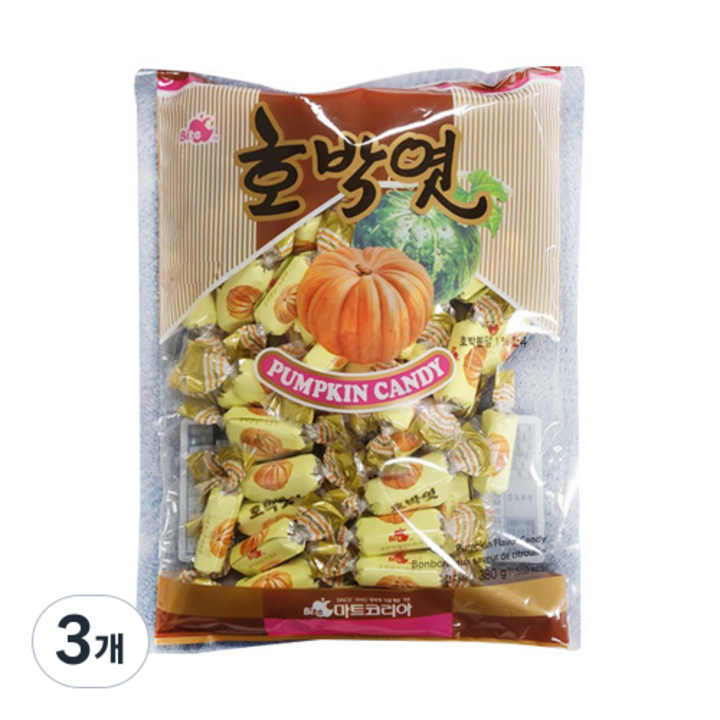 리소하우스 대용량 입가심 호박엿 카라멜 사탕, 380g, 3개, 3개