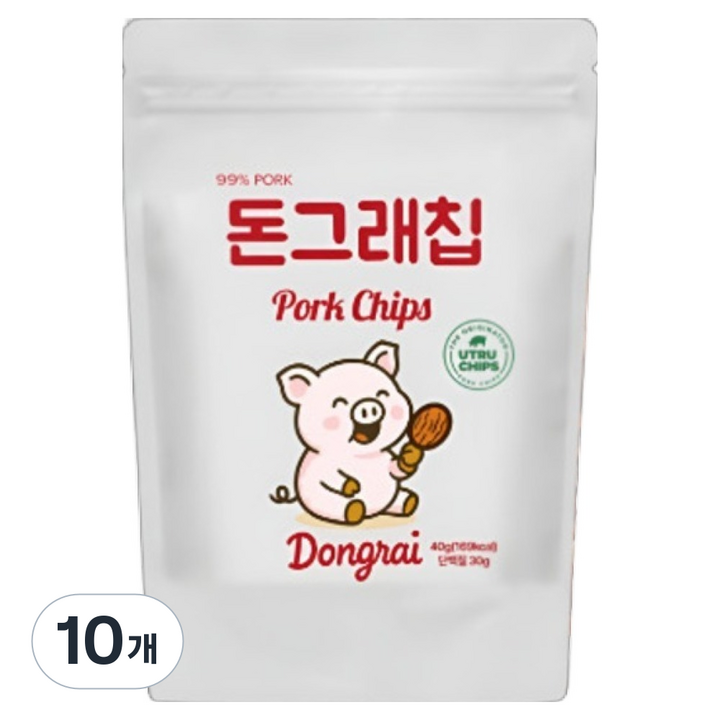 유트루칩스 돈그래칩, 40g, 10개