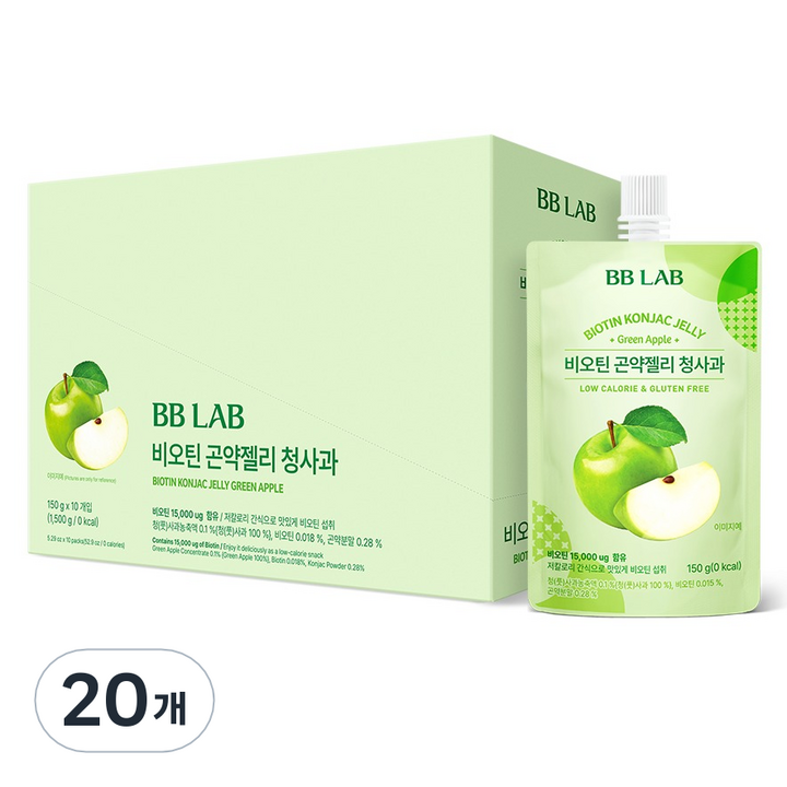 비비랩 뉴트리원 비오틴 곤약젤리 청사과, 20개, 150g