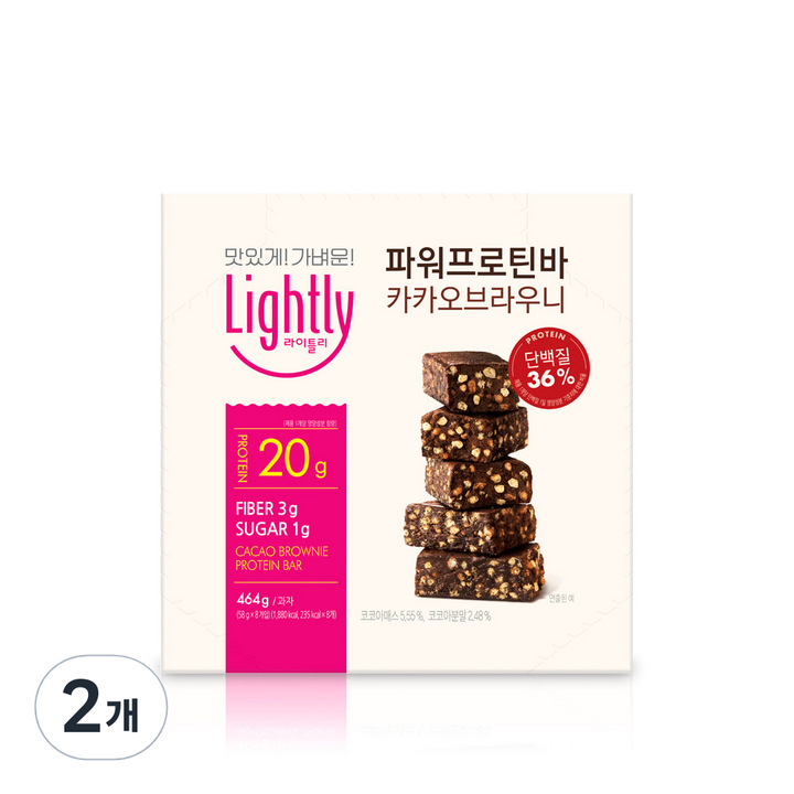 라이틀리 파워 프로틴바 8p, 2개, 464g