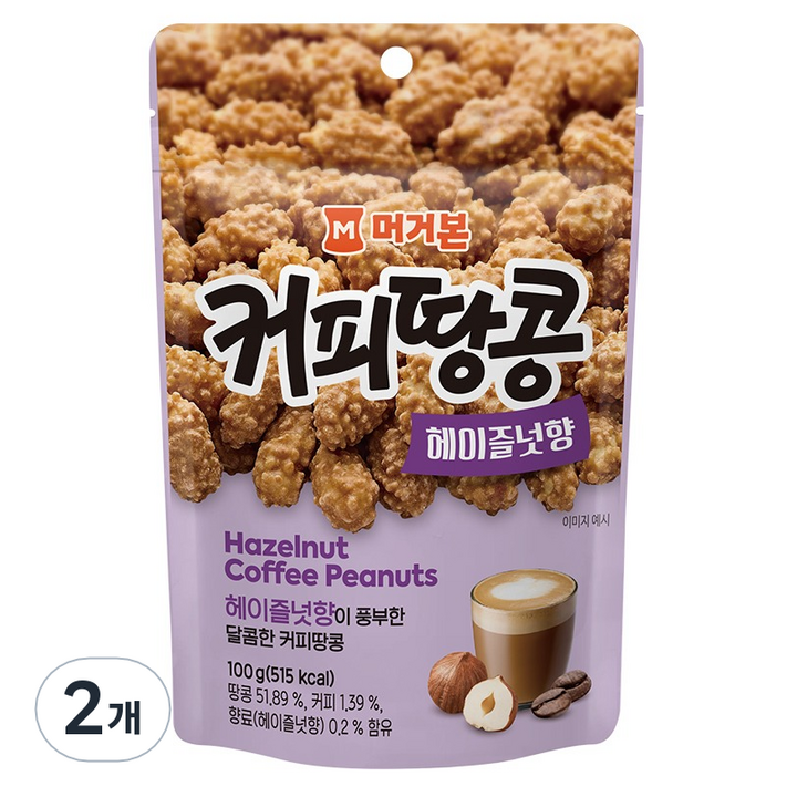 머거본 커피땅콩 헤이즐넛향, 2개, 100g