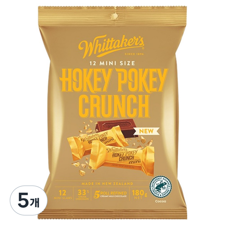휘태커스 미니슬랩 호키포키 크런치, 5개, 180g
