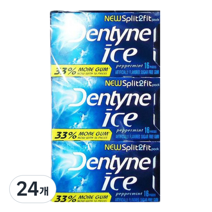 캐드버리아담스 덴타인 아이스 페퍼민트 츄잉껌, 24g, 24개