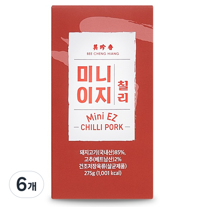 비첸향 미니이지 칠리 육포, 275g, 6개