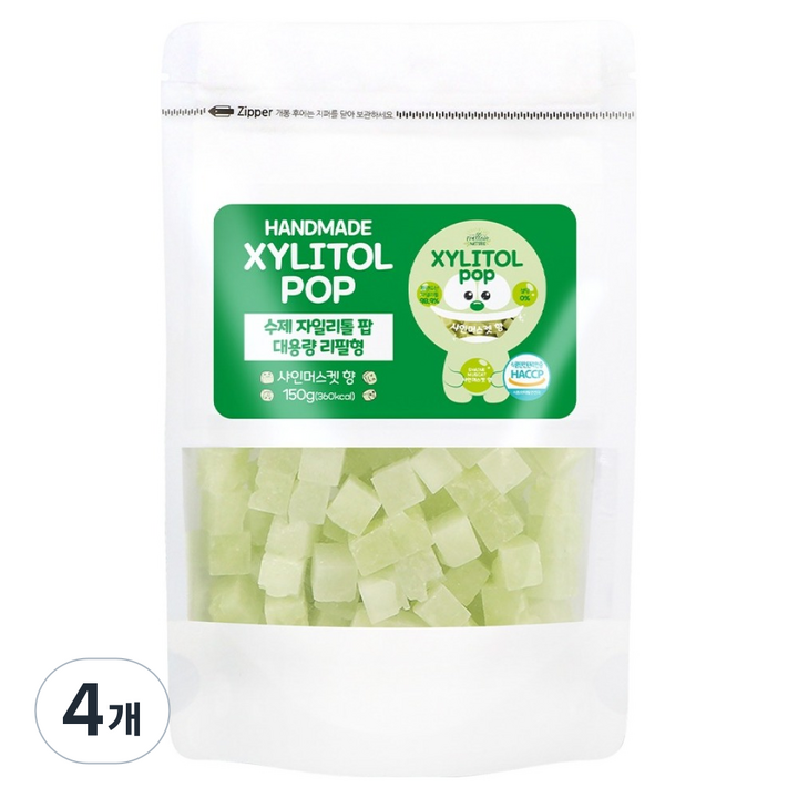 자일리톨팝 파우치 샤인머스캣, 4개, 150g