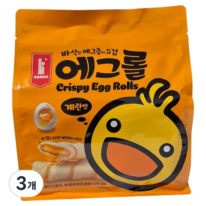 kaman 크리스피 에그롤 계란맛 쿠키과자, 200g, 3개