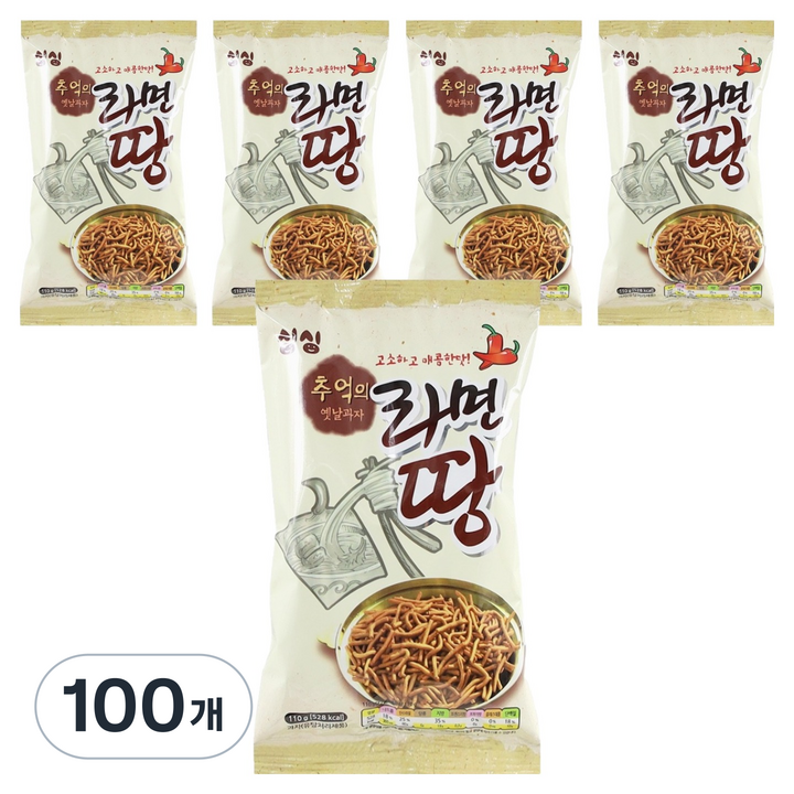 싱싱 추억의 옛날과자 라면땅, 110g, 100개