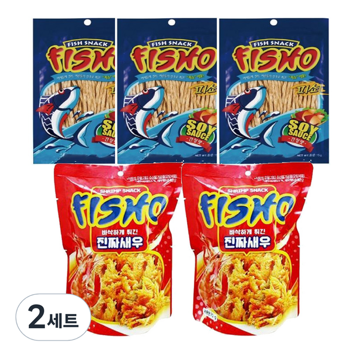피쇼 간장맛 어포 15g x 3p + 진짜 새우 70g x 2p 세트, 2세트