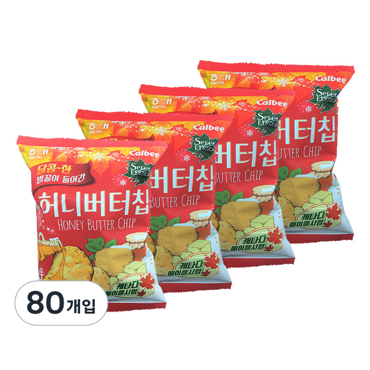 해태제과 허니버터 칩 메이플 시럽, 60g, 80개