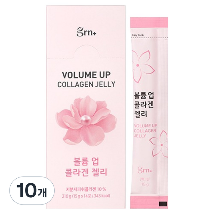 GRN 볼륨 업 저분자 콜라겐 젤리 스틱 14개입, 210g, 10개