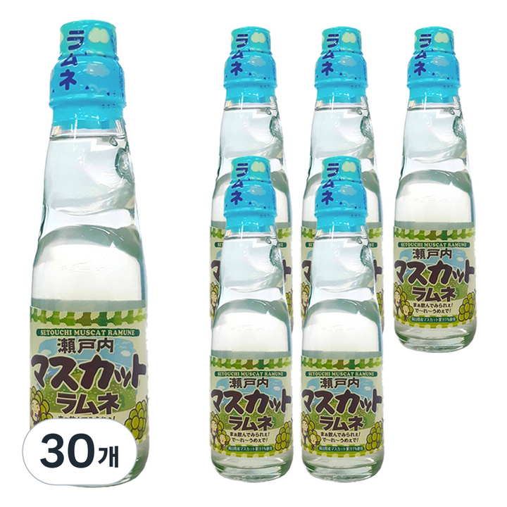 사이토 청포도 라무네 구슬 사이다, 200ml, 30개