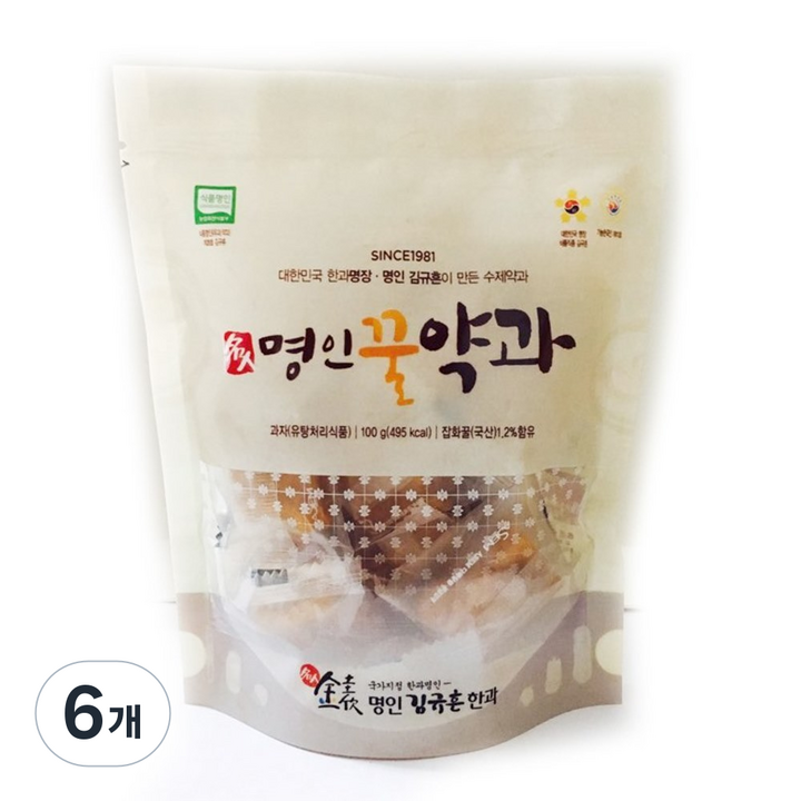 김규흔한과 명인 꿀약과, 100g, 6개