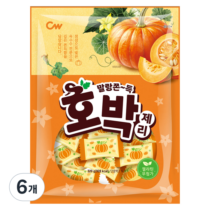 청우식품 호박제리, 6개, 320g