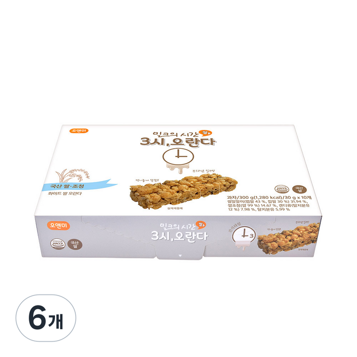 왕궁병과 화이트 쌀 오란다 스낵 10p, 300g, 6개