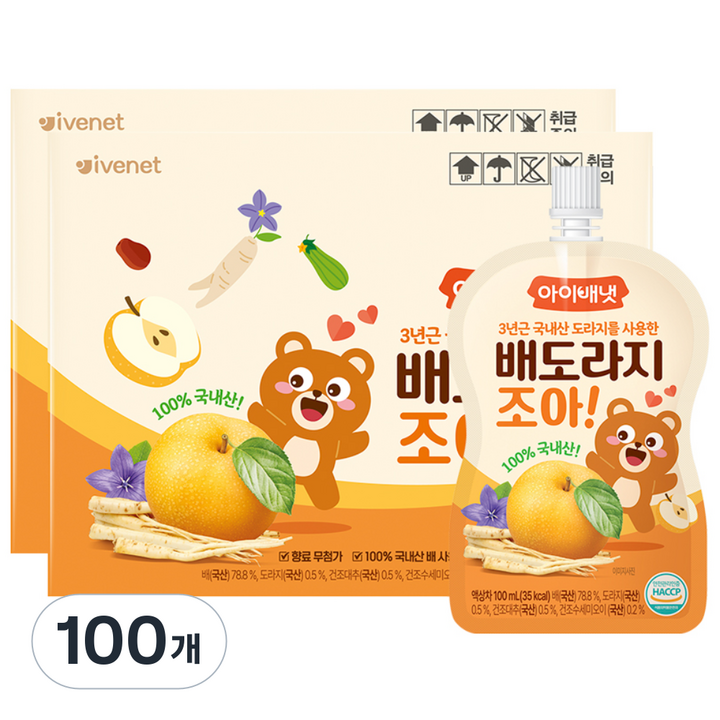 아이배냇 배도라지조아 음료, 100ml, 100개