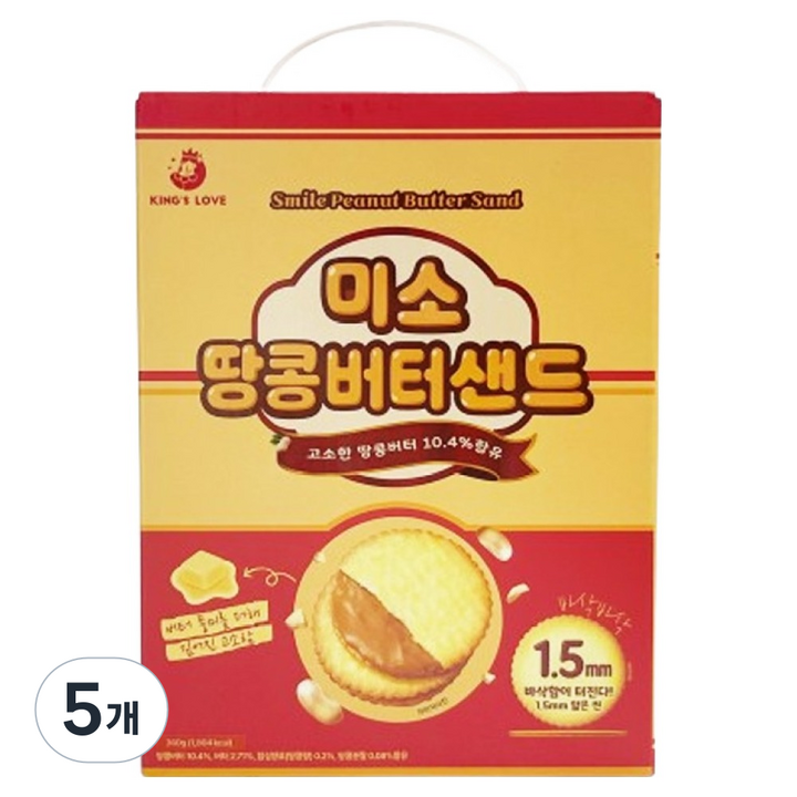 에이플러스 미소 땅콩 버터 샌드, 360g, 5개