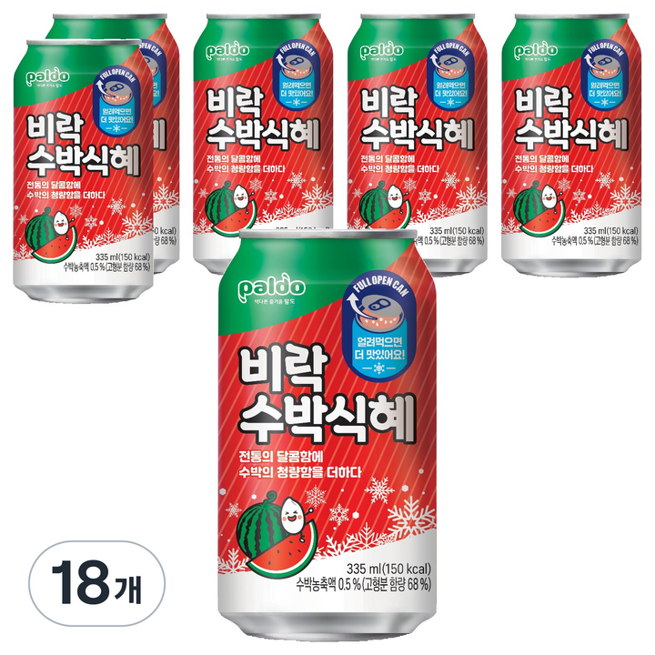 팔도 비락 수박식혜, 18개, 335ml